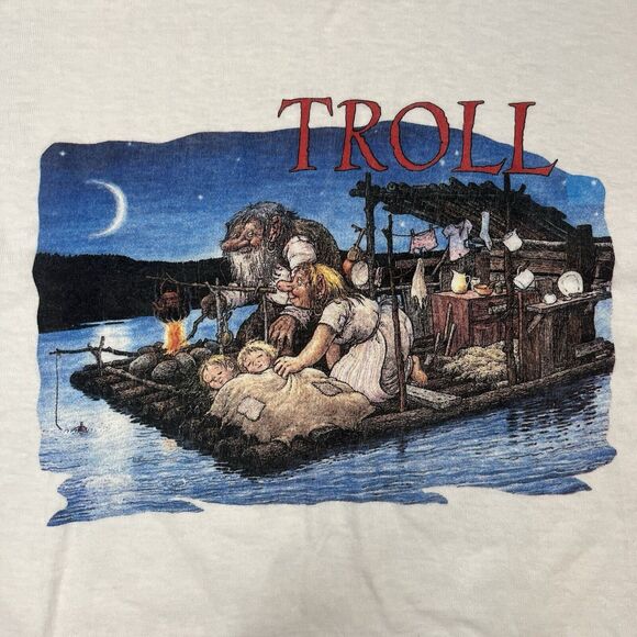 Vintage Trolls Norway Single Stitch T Shirt Mens Unisex XXL 46” Rolf Lidberg Art - Picture 7 of 16